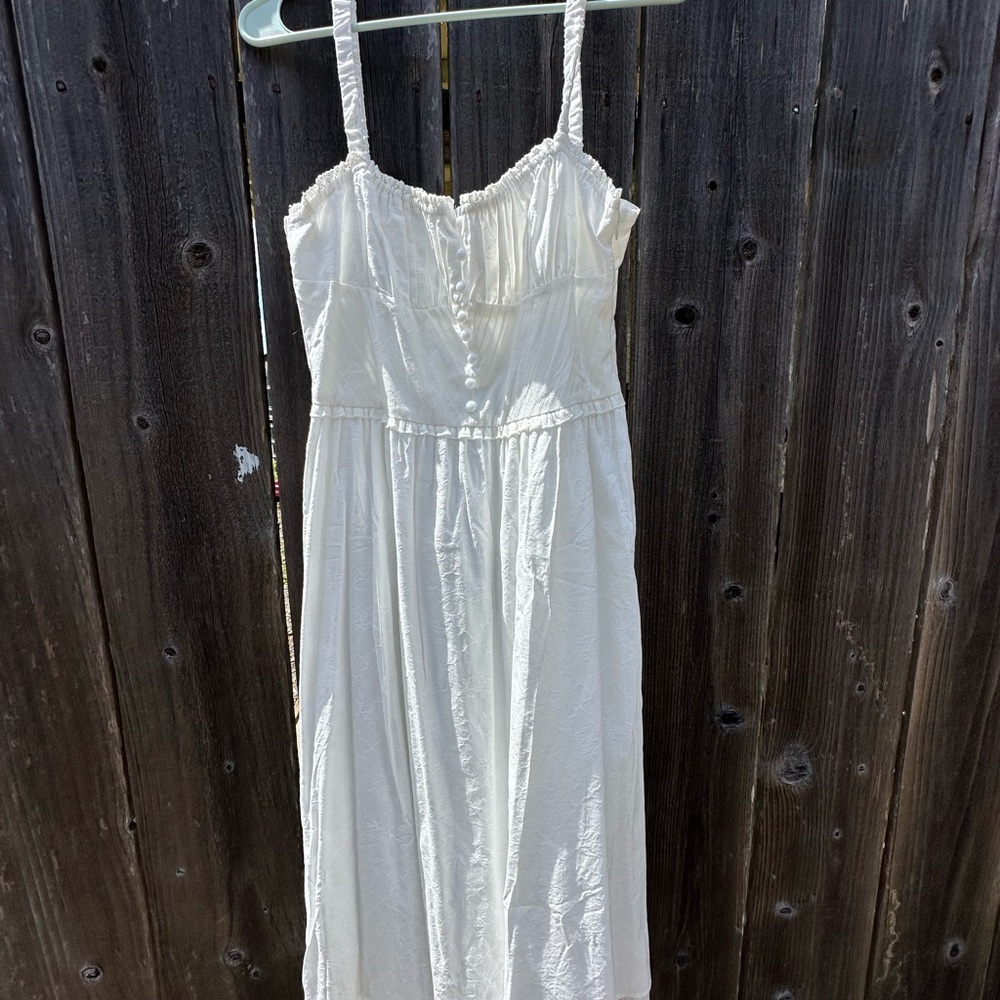 Western White Sleeveless Summer Dress